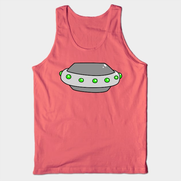 Alien Spaceship Tank Top by saradaboru